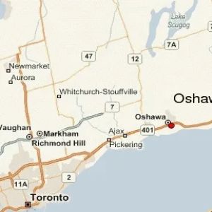 Service area map showing Durham Region and Eastern GTA